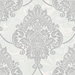 Seabrook Designs Puff Damask Off-White & Silver Glitter Wallpaper