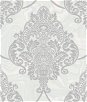 Seabrook Designs Puff Damask Off-White & Silver Glitter Wallpaper