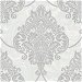 Seabrook Designs Puff Damask Off-White &amp; Silver Glitter Wallpaper thumbnail image 1 of 2