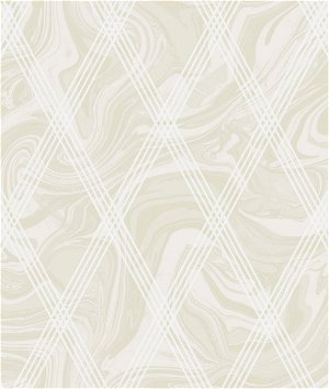 Seabrook Designs Marble Diamond Geometric Metallic Gold & White Wallpaper