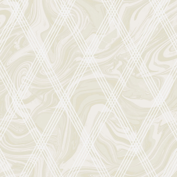 Seabrook Designs Marble Diamond Geometric Metallic Gold &amp; White Wallpaper image 1 of 2