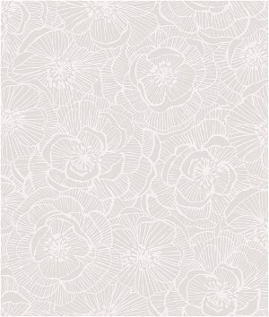 Seabrook Designs Graphic Floral Metallic Champagne & Off-White Wallpaper