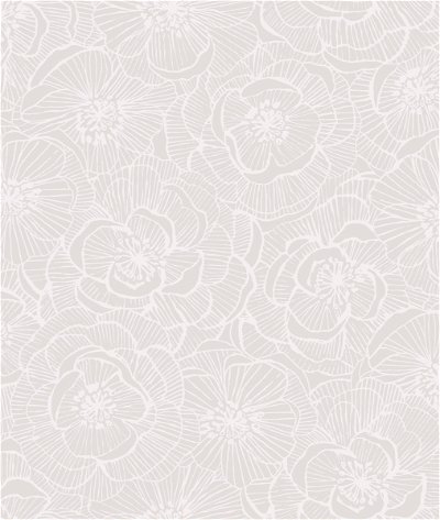 Seabrook Designs Graphic Floral Metallic Champagne & Off-White Wallpaper