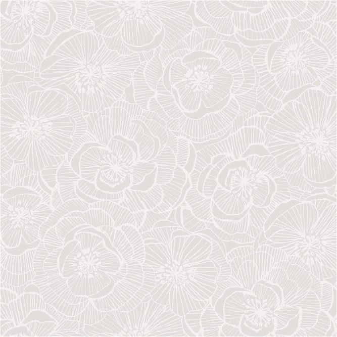 Seabrook Designs Graphic Floral Metallic Champagne &amp; Off-White Wallpaper