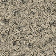 Seabrook Designs Graphic Floral Gold Glitter & Ebony Wallpaper