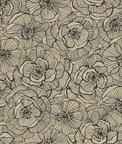 Seabrook Designs Graphic Floral Gold Glitter & Ebony Wallpaper