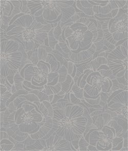 Seabrook Designs Graphic Floral Metallic Silver Wallpaper