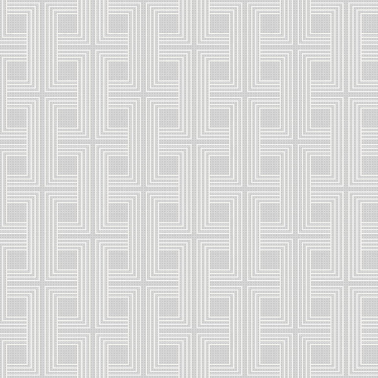 Seabrook Designs Interlocking Squares Metallic Gray &amp; Off-White Wallpaper