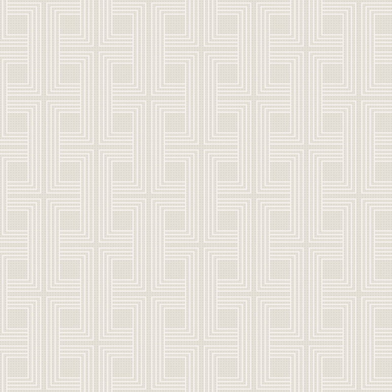Seabrook Designs Interlocking Squares Metallic Tan &amp; Off-White Wallpaper