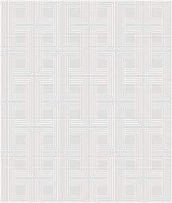 Seabrook Designs Interlocking Squares Metallic Pearl & Off-White Wallpaper