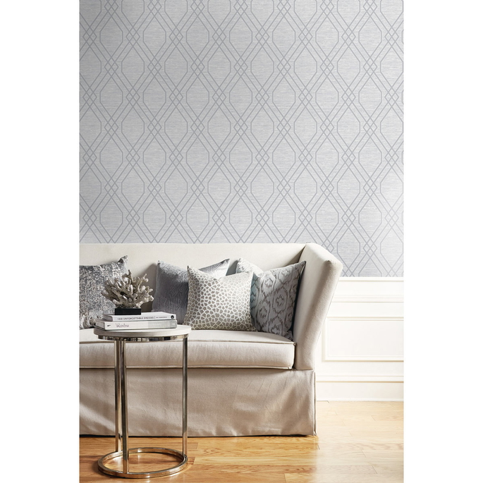 Seabrook Designs Diamond Geo Metallic Pearl Wallpaper image 2 of 2