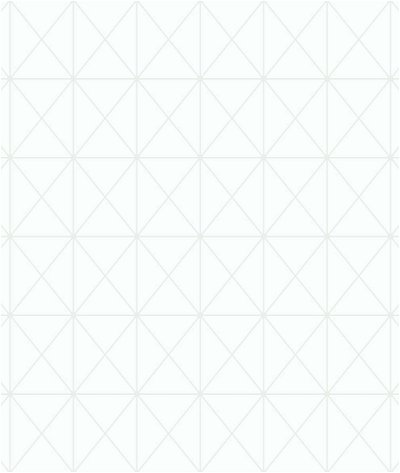Seabrook Designs Triangle Geo Metallic Pearl & White Wallpaper