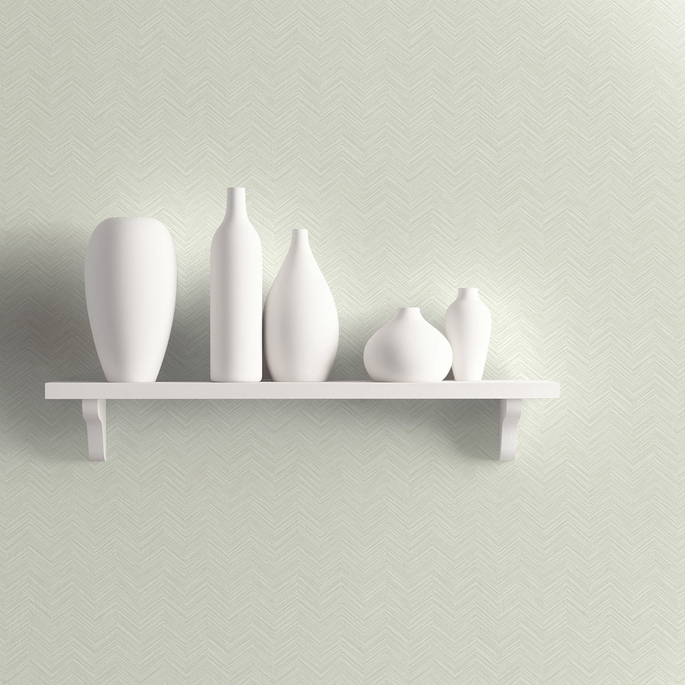 Seabrook Designs Mini Herringbone Metallic Champagne &amp; Off-White Wallpaper image 2 of 2