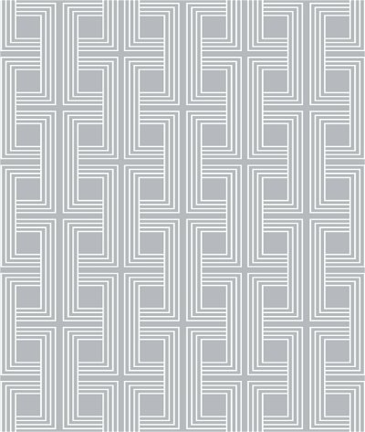 Seabrook Designs Interlocking Squares Cork Metallic Silver Wallpaper