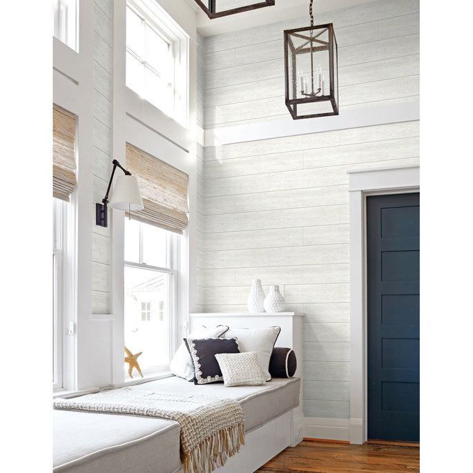 NextWall Peel &amp; Stick Shiplap Off-White Wallpaper image 5 of 5