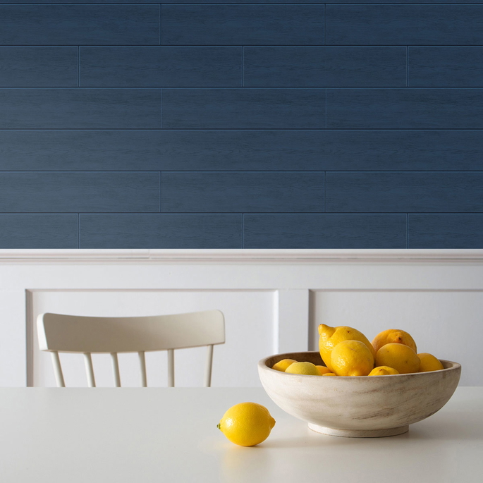 NextWall Peel &amp; Stick Shiplap Coastal Blue Wallpaper image 3 of 4