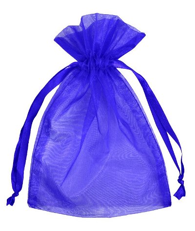 4 inch x 6 inch Royal Blue Organza Favor Bags - 10 Pack