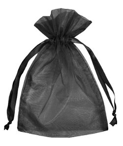 4" x 6" Black Organza Favor Bags - 10 Pack