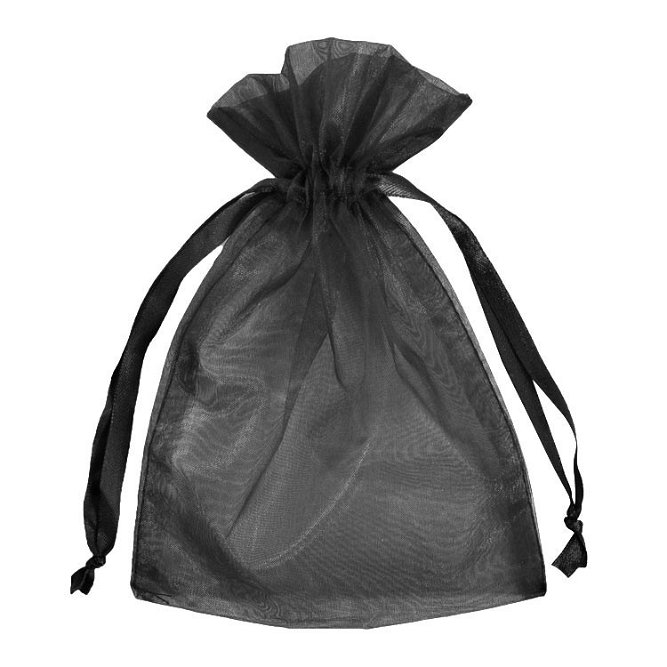 4&quot; x 6&quot; Black Organza Favor Bags - 10 Pack