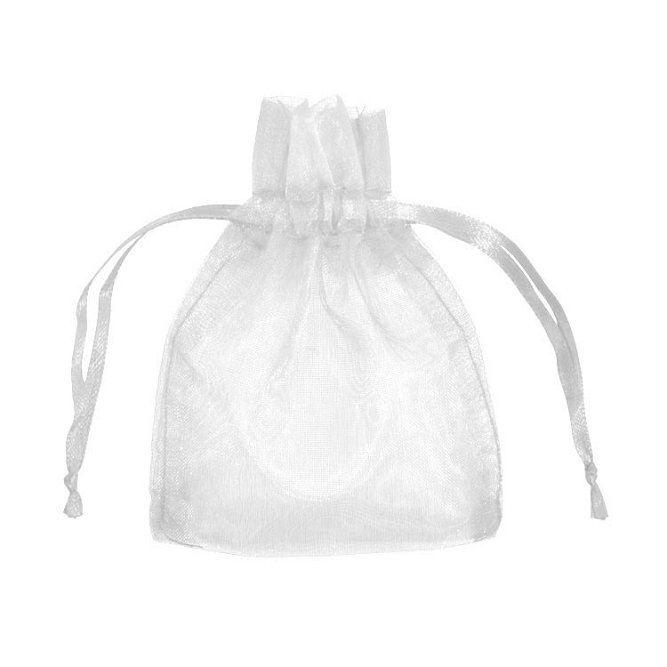 3&quot; x 4&quot; White Organza Favor Bags - 10 Pack