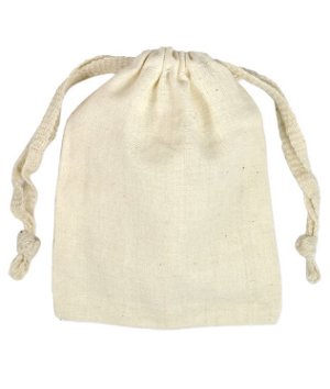 3 inch x 4 inch Cotton Drawstring Bags -12 Pack