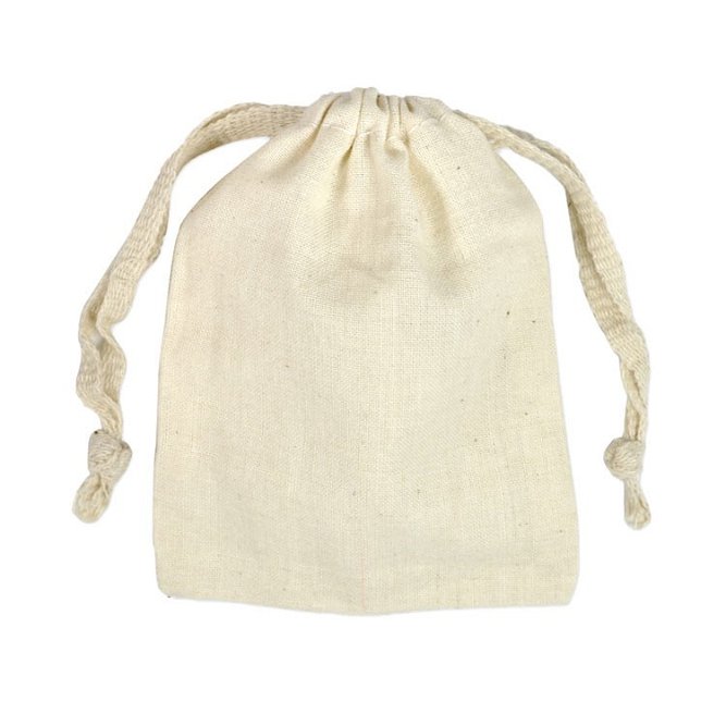 3&quot; x 4&quot; Cotton Drawstring Bags -12 Pack