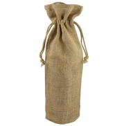Natural Jute Wine Bags With Drawstrings - 5 Pack