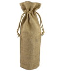 Natural Jute Wine Bags With Drawstrings - 5 Pack