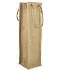 Natural Jute Wine Bags With Rope Handles - 5 Pack