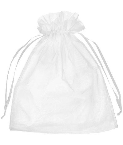 12 inch x 14 inch White Organza Favor Bags - 10 Pack