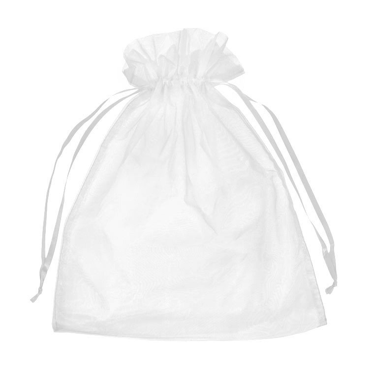 12" x 14" White Organza Favor Bags - 10 Pack