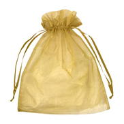12" x 14" Antique Gold Organza Favor Bags - 10 Pack
