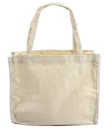 7" x 6" x 2-3/4" Cotton Tote Bags - 6 Pack