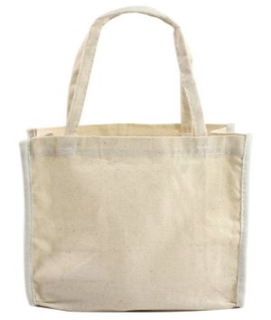 7 inch x 6 inch x 2-3/4 inch Cotton Tote Bags - 6 Pack