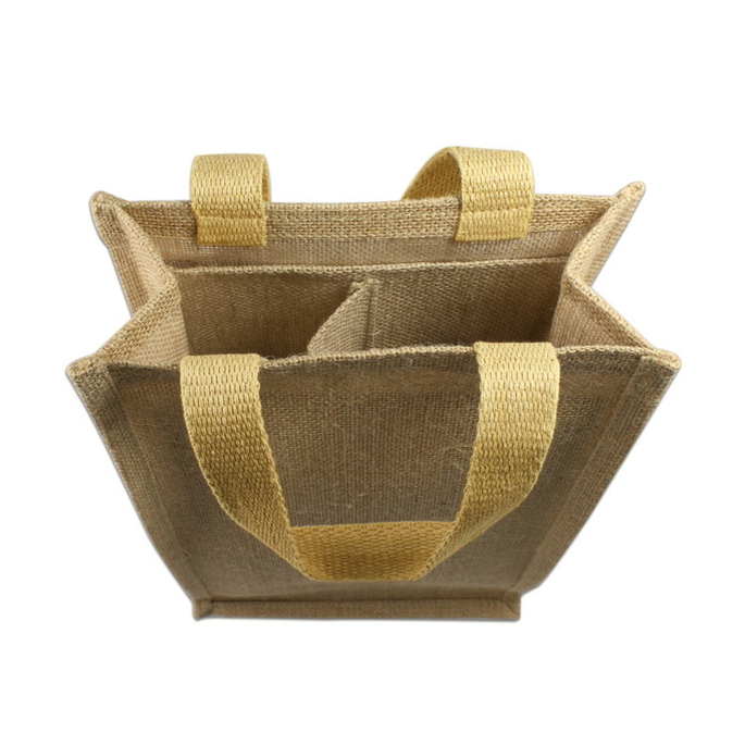 Natural Jute Wine Tote With Dividers - 2 Bottles image 2 of 2