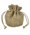 7.5" x 6" x 4" Natural Jute Round Bottom Bags - 10 Pack