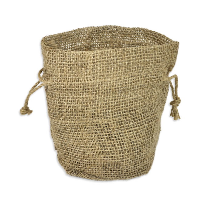 7.5" x 6" x 4" Natural Jute Round Bottom Bags - 10 Pack image 2 of 2