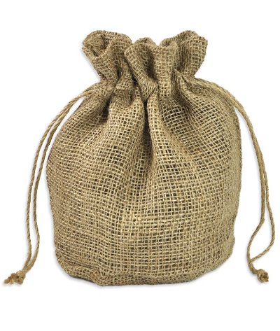 11 inch x 9 inch x 6 inch Natural Jute Round Bottom Bags - 10 Pack