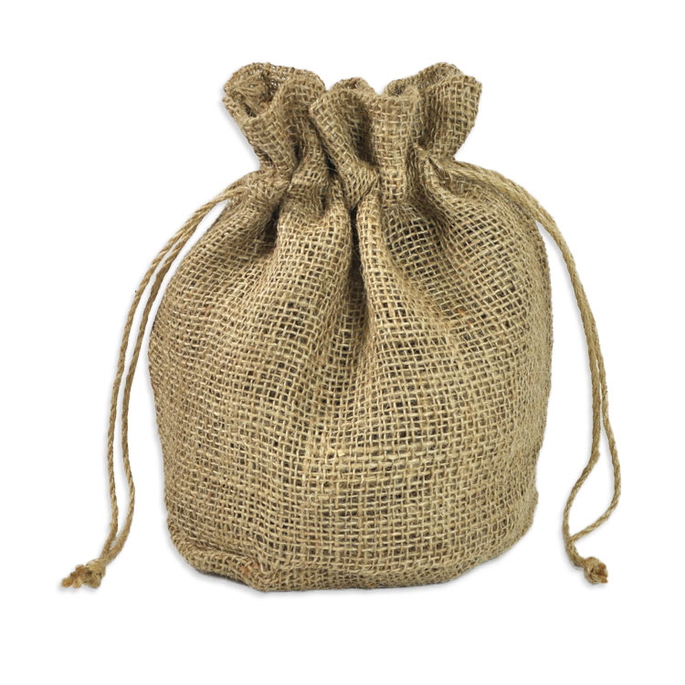 11" x 9" x 6" Natural Jute Round Bottom Bags - 10 Pack image 1 of 2