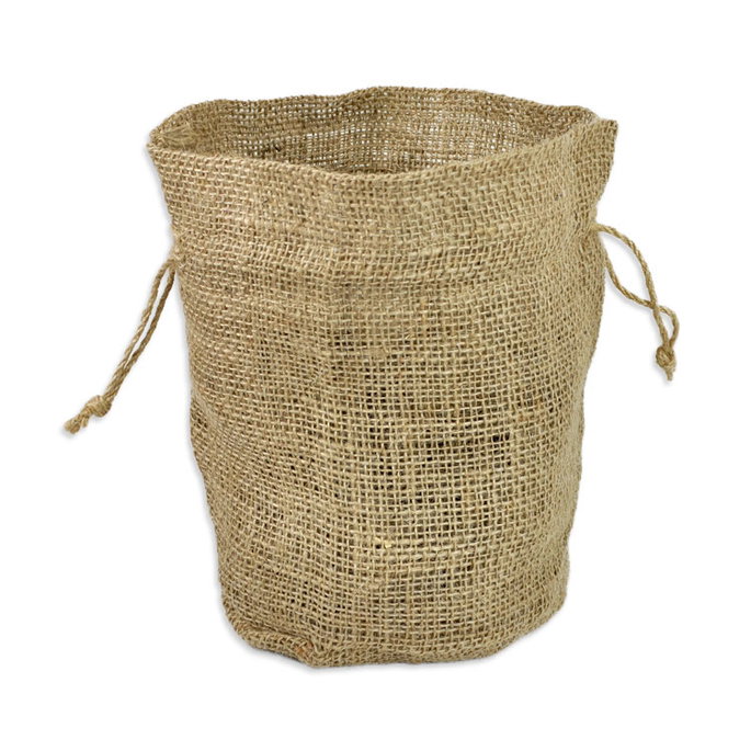 11" x 9" x 6" Natural Jute Round Bottom Bags - 10 Pack image 2 of 2