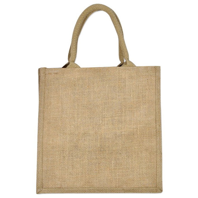 12" x 12" x 7.75" Jute Shopping Tote Bag image 2 of 2