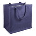 12" x 12" x 7.75" Navy Jute Shopping Tote Bag