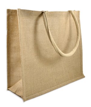 15.5 inch x 13.75 inch x 6 inch Jute Shopping Tote Bag