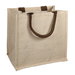 12" x 12" x 7.75" Jute Blend Shopping Tote Bag