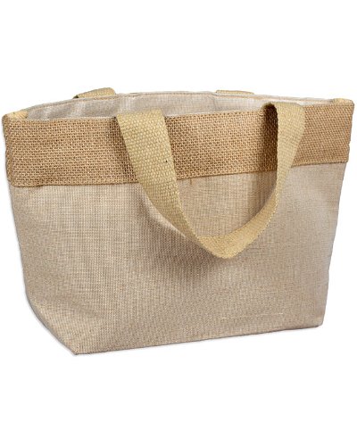 11.5 inch x 7.5 inch x 4.5 inch Natural Jute Blend Tote Bag