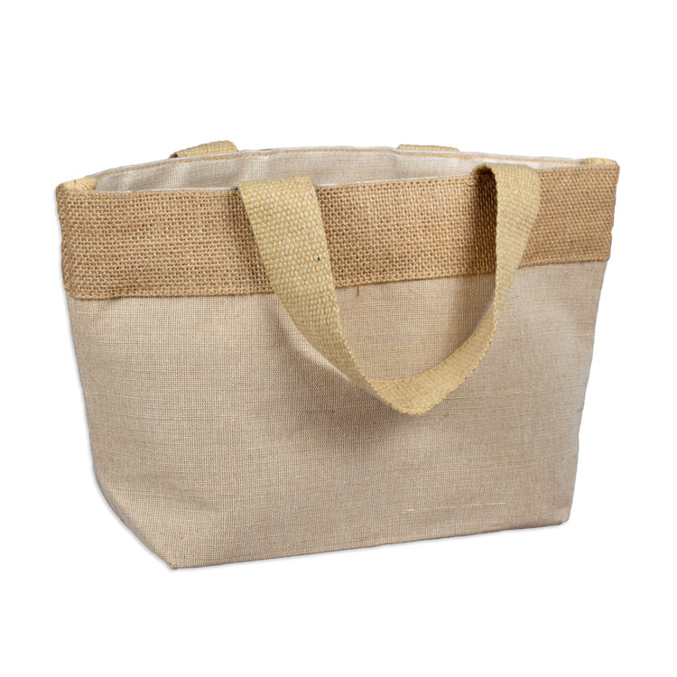 11.5" x 7.5" x 4.5" Natural Jute Blend Tote Bag