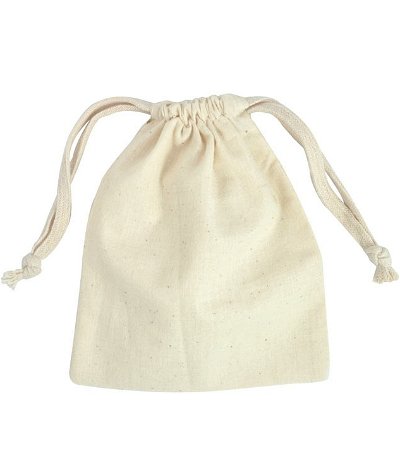 5 inch x 6 inch Cotton Drawstring Bags - 12 Pack