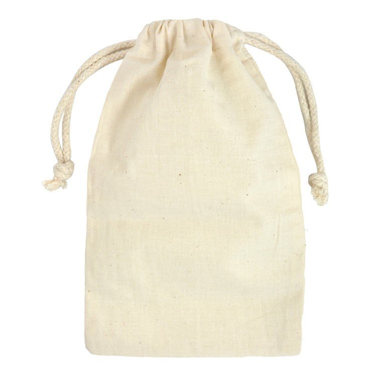 Dust bag cotton with black laces and drawstring closure