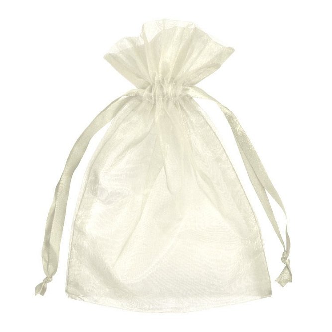 5&quot; x 7&quot; Ivory Organza Favor Bags - 10 Pack
