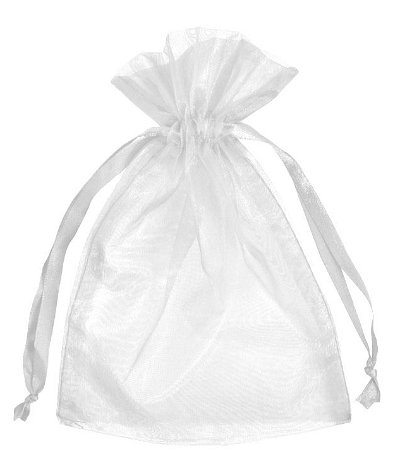 6 inch x 10 inch White Organza Favor Bags - 10 Pack